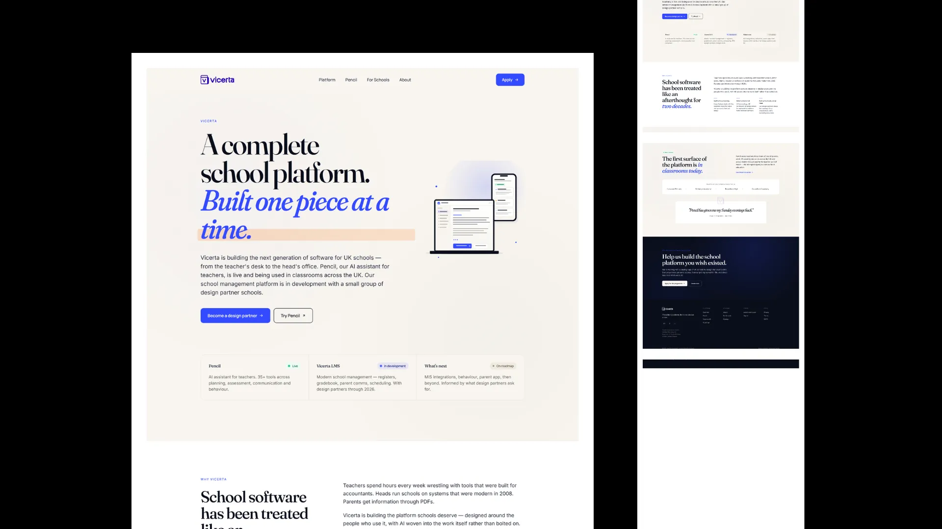 Vicerta LMS Redesign